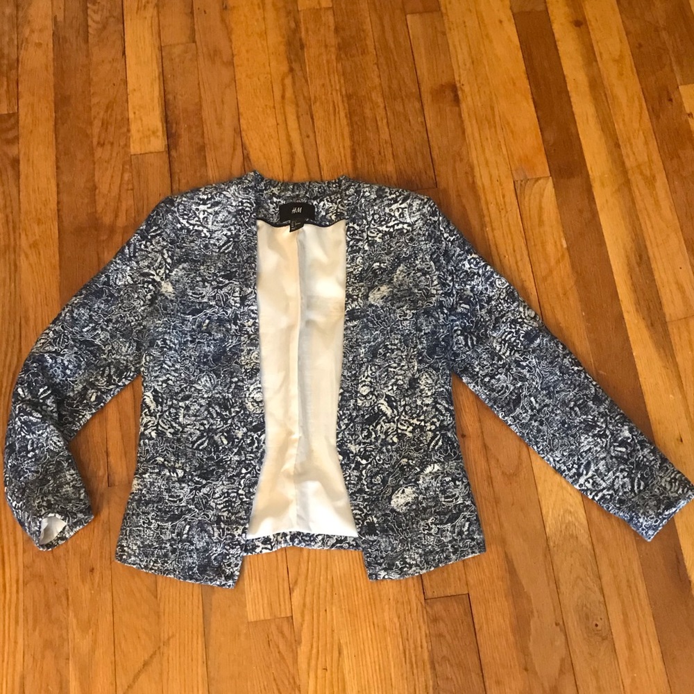 Navy Floral Blazer H&M